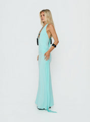 So Major Draped A-Line Maxi Dress Blue