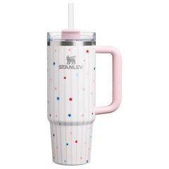 Stanley 30 oz Stainless Steel H2.0 FlowState Quencher Tumbler Pink Starry Stripes