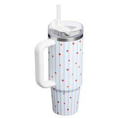 Stanley 30 oz Stainless Steel H2.0 FlowState Quencher Tumbler Pink Starry Stripes