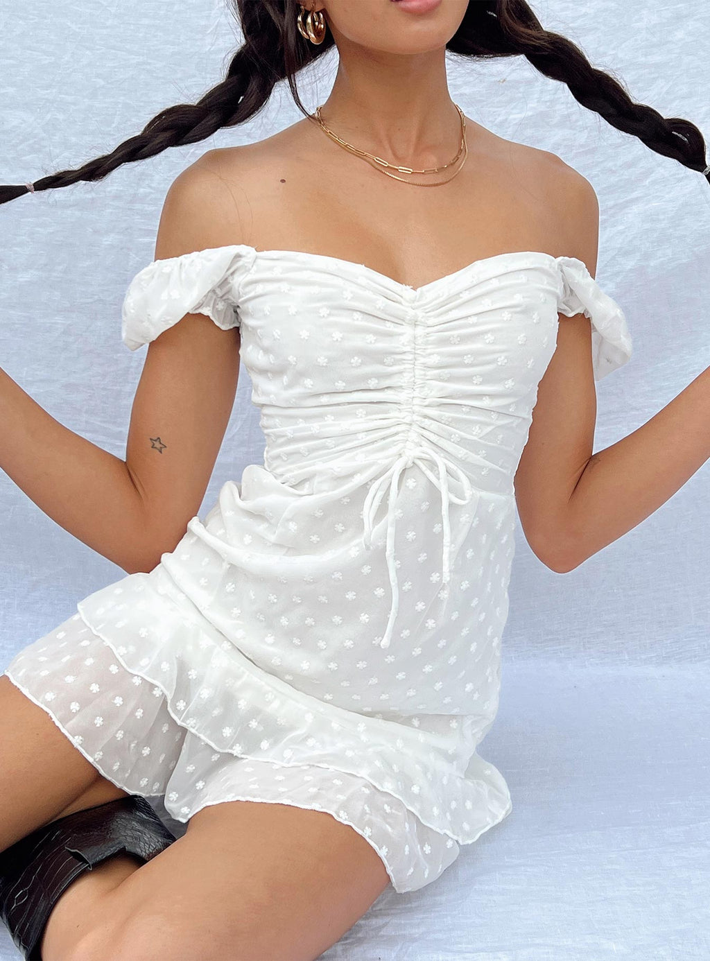 Mikail Mini Dress White