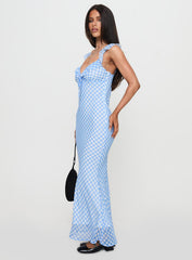 Brigette Maxi Dress Blue Gingham