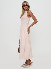 Reveur Ruched Maxi Dress Pink