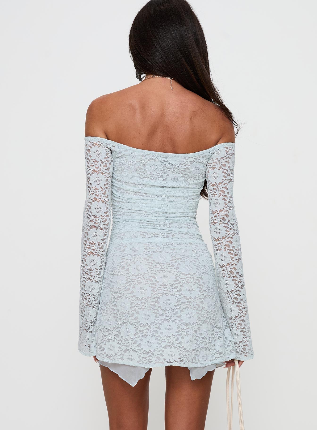Marceleine Long Sleeve Mini Dress Baby Blue