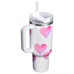 Stanley Valentine's Day 40 oz Stainless Steel H2.0 Flowstate Quencher Tumbler Frost Heart Gradient