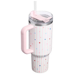 Stanley 40 oz Stainless Steel H2.0 FlowState Quencher Tumbler Pink Starry Stripes