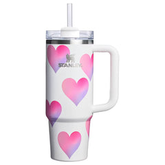 Stanley Valentine's Day 30 oz Stainless Steel H2.0 Flowstate Quencher Tumbler Frost Heart Gradient